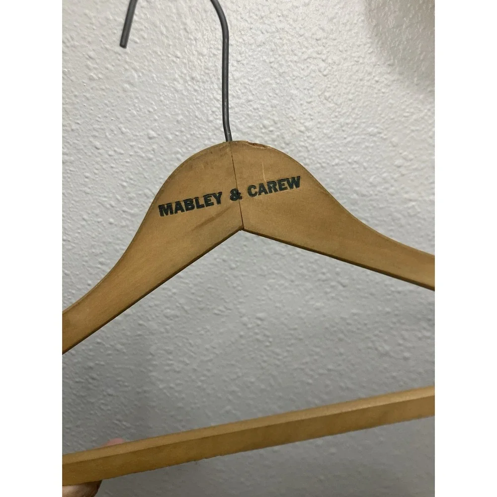 Mabley & Carew Wooden Hanger‎ Brown Wood Vintage Clothing Store Cincinnati Ohio